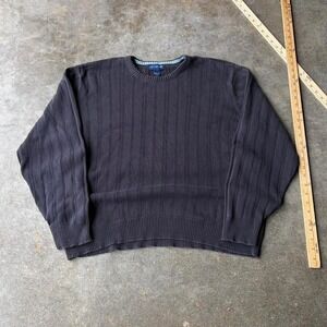 2000s ribbed navy sweater